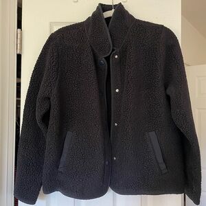 J. Crew Women’s Black Sherpa Vintage Fleece Jacket